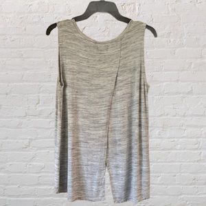Open back gray tank top